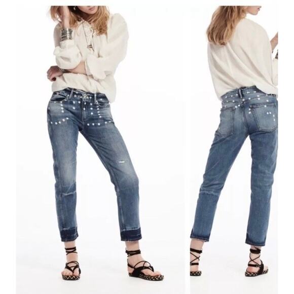 NWT Scotch & Soda Bandit Slim Tapered Boyfriend Jeans Size 26 Boho Hippie Fairy - Picture 1 of 9